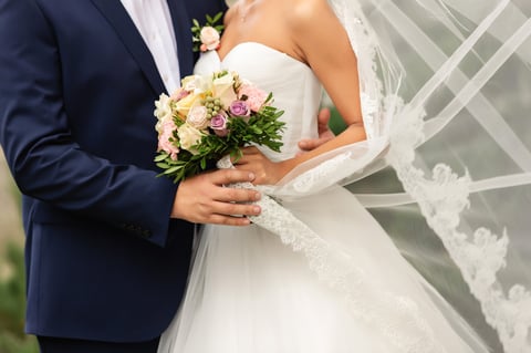 Bride with bouquet