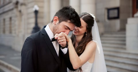 Couple romantic moment