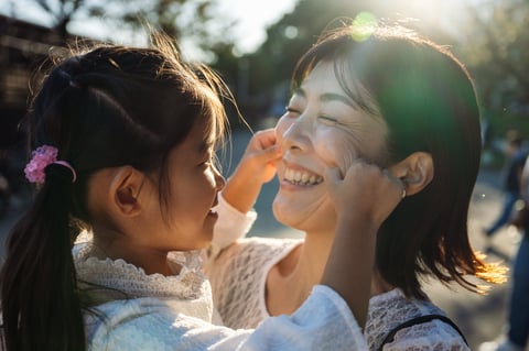 Mother daughter moment