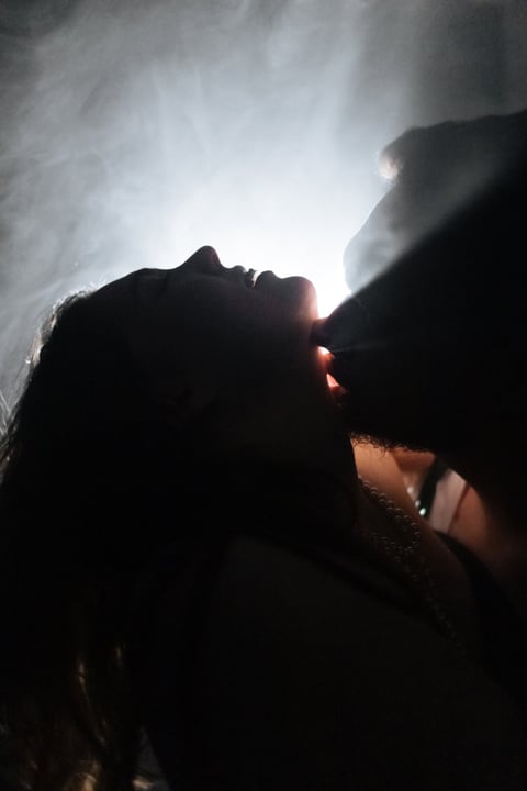 Moody silhouette couple