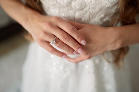 Bride showing ring