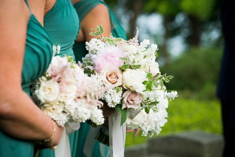 Bridesmaids with bouquets