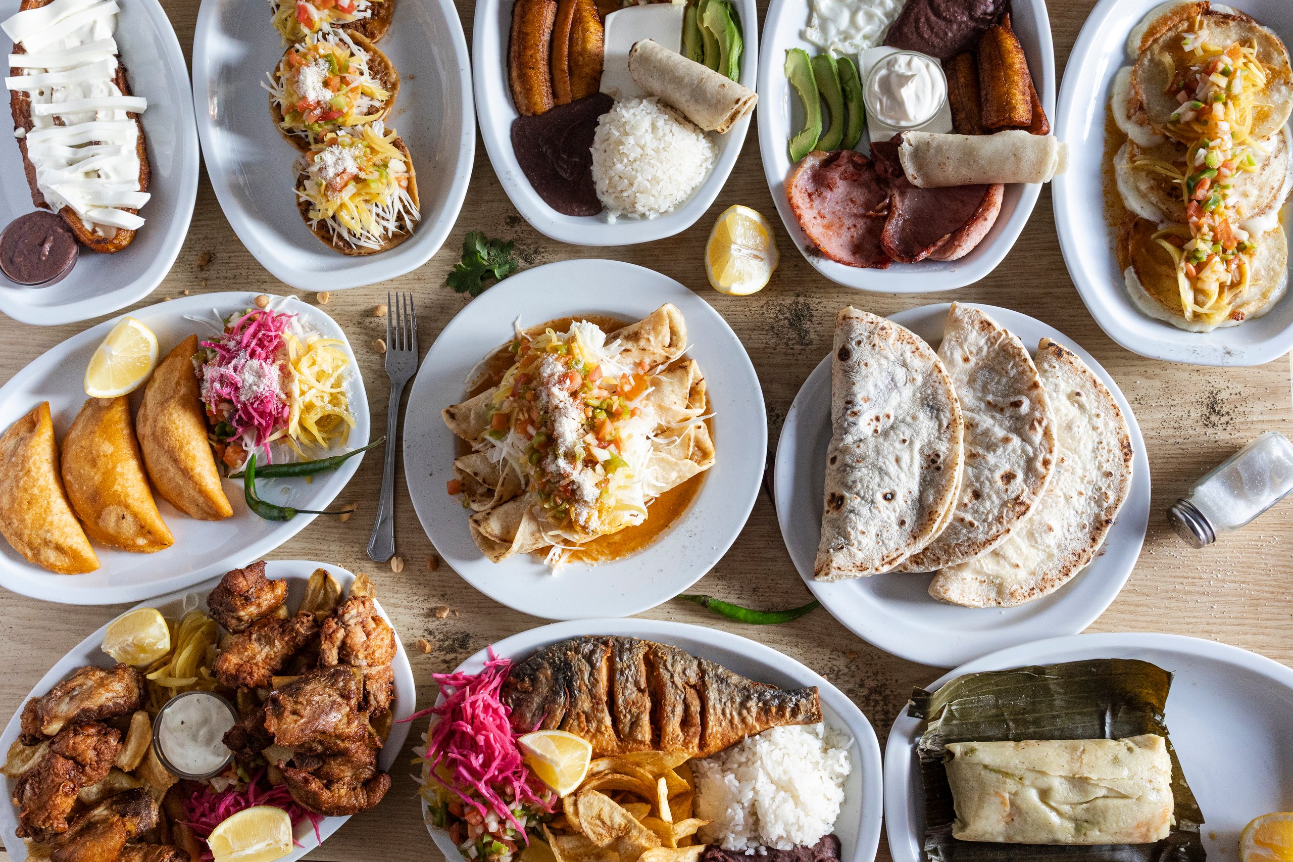 Abundant latin american dishes creating a vibrant and delicious spread for a meal